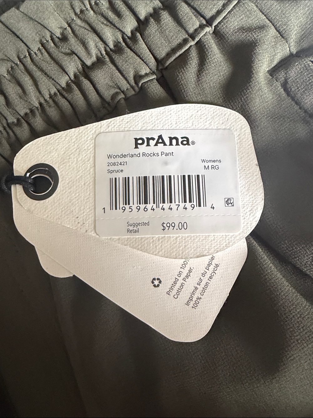 Prana Women’s Wonderland Rocks Pant- Spruce - Picture 5 of 11